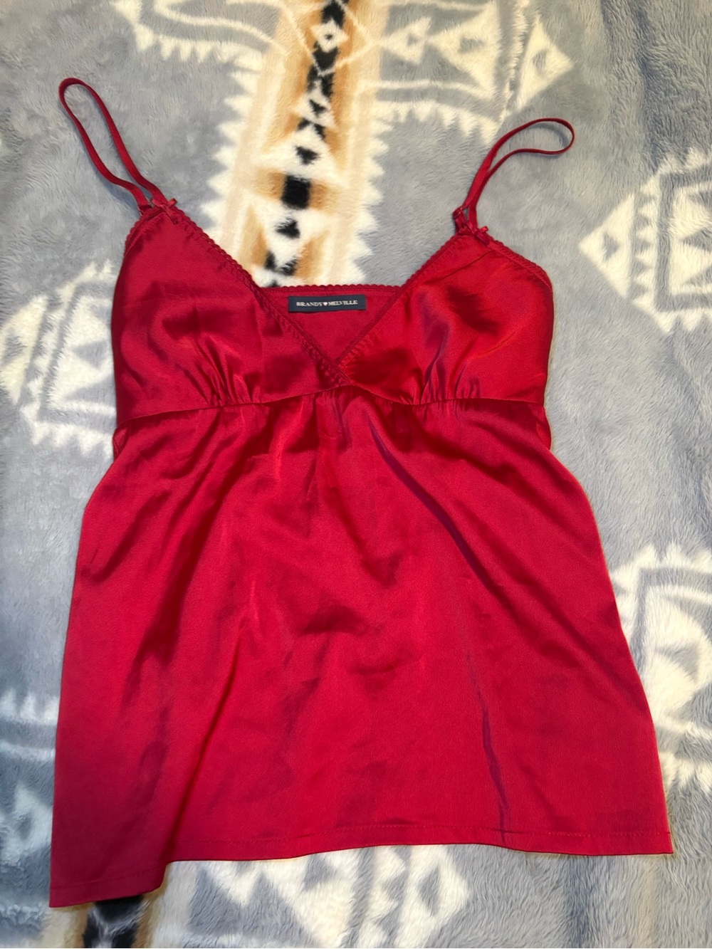 Brandy Melville Red Satin Slip Tank